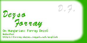 dezso forray business card